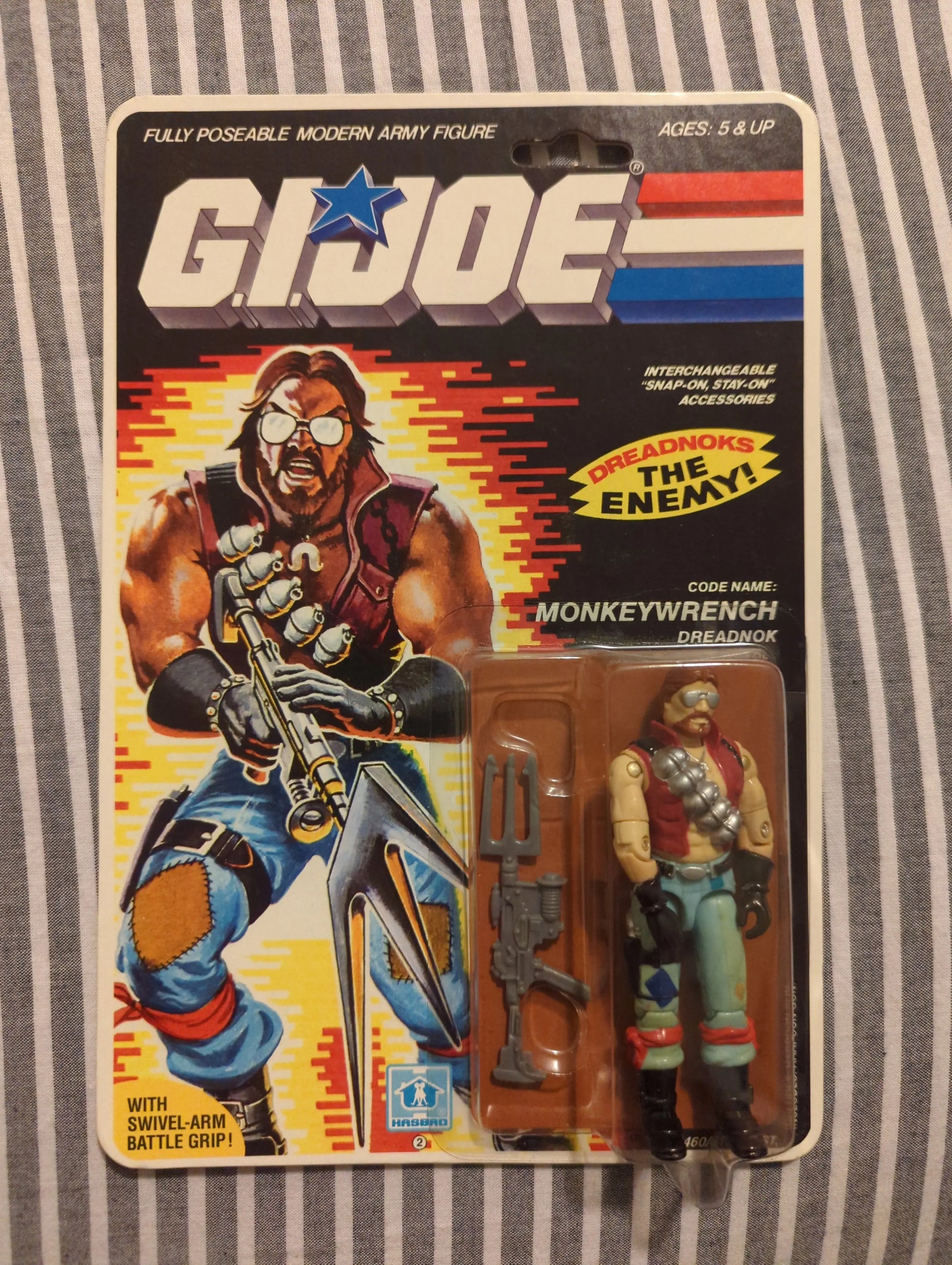 1986 Hasbro GI Joe Series 5 Dreadnok Monleywrench 34 Back MOC Sealed FRENLY BRICKS - Open 7 Days