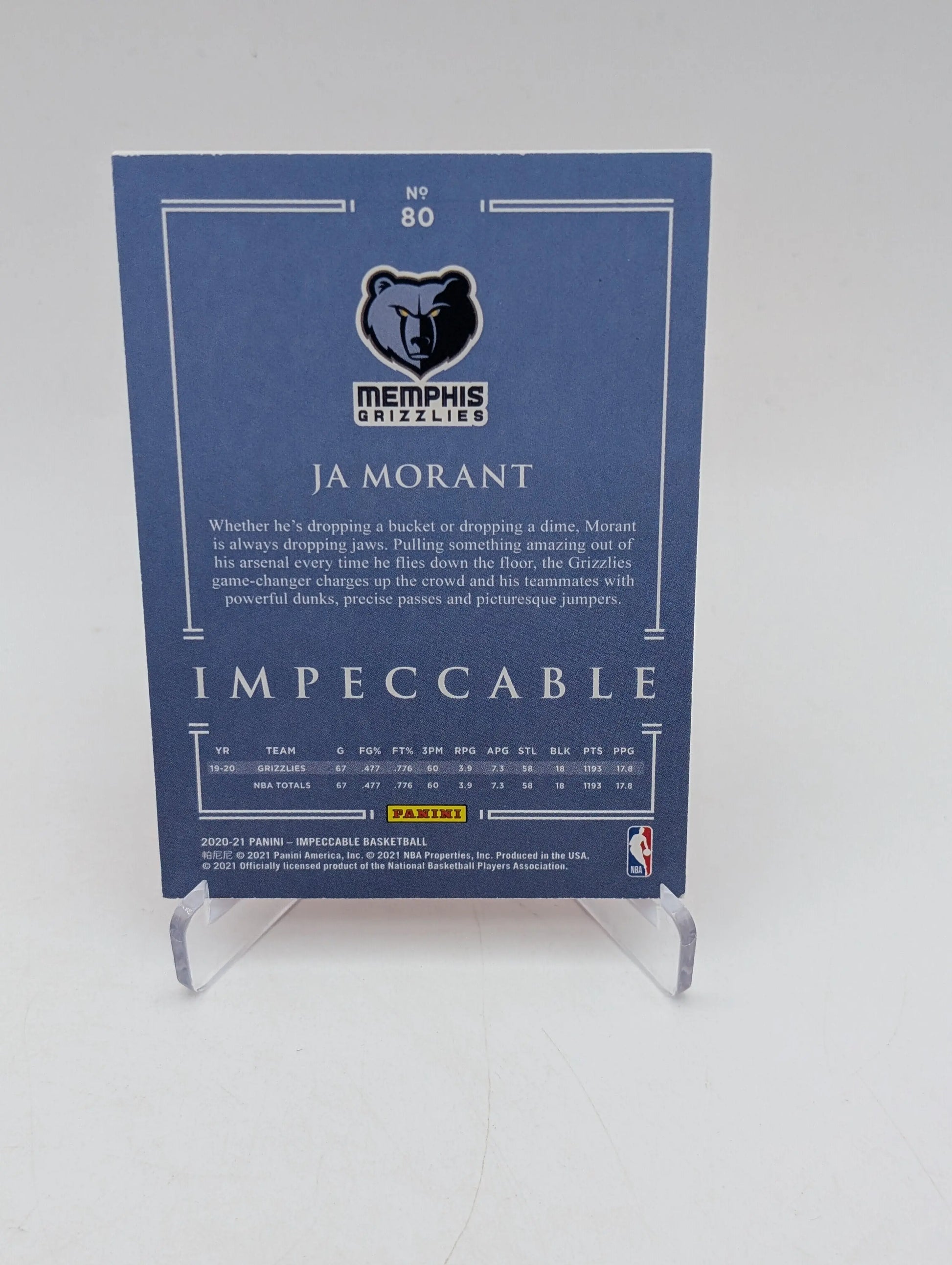 2020-21 Panini Impeccable Ja Morant 1/1 One of One FRENLY BRICKS - Open 7 Days