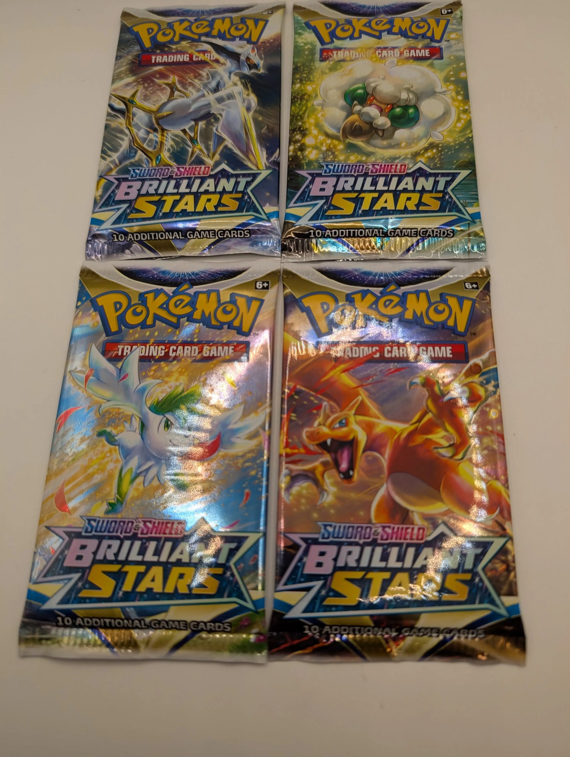 4 x Brilliant Stars Pokémon SWSH10 Sealed Booster Pack Art Set, photo 3 image 3