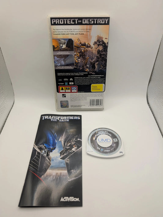 Transformers The Game - PSP- PLAYSTATION - COMPLETE - PAL FRENLY BRICKS - Open 7 Days