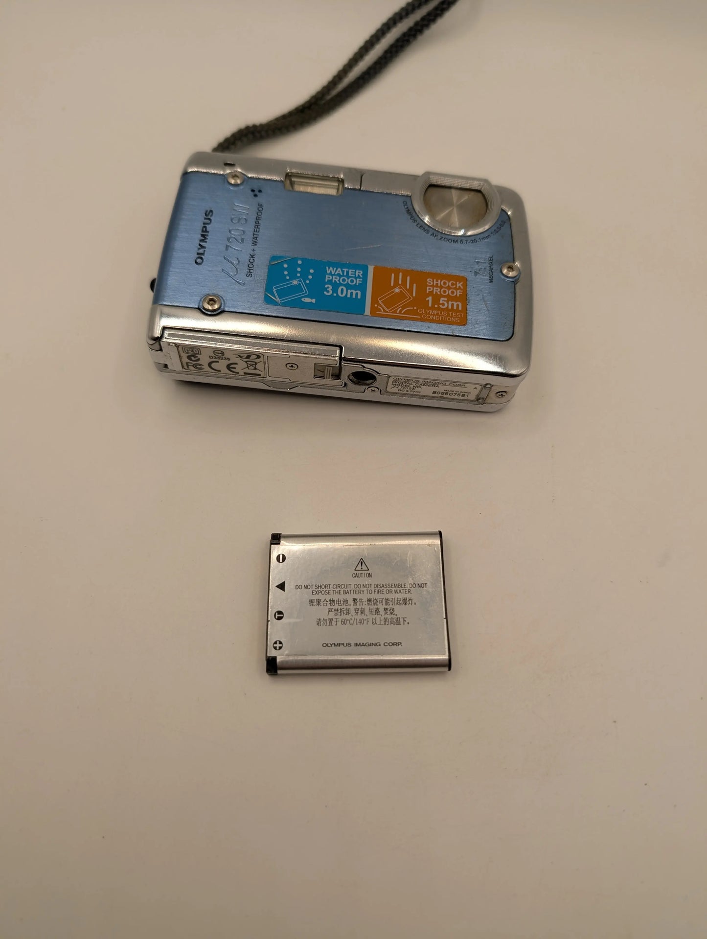 Olympus µ 720 SW 7.1 MP Digital Camera Blue/Silver - Not Working FRENLY BRICKS - Open 7 Days