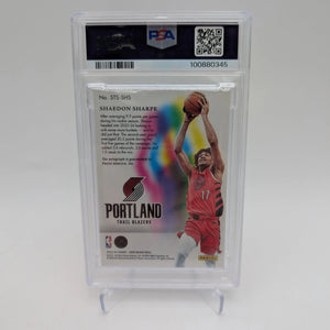 2023-24 Panini Noir Shaedon Sharpe Shadow Signature Auto /49 PSA 8 Auto 9 FRENLY BRICKS - Open 7 Days