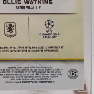 2025 Topps Reverence UCC UEFA ASTON VILLA OLLIE WATKINS Sealed Auto /75