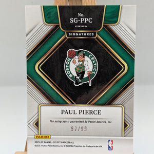 2021 Panini Select Signatures Neon Green Prizm /99 Paul Pierce #SG-PPC Auto HOF FRENLY BRICKS - Open 7 Days