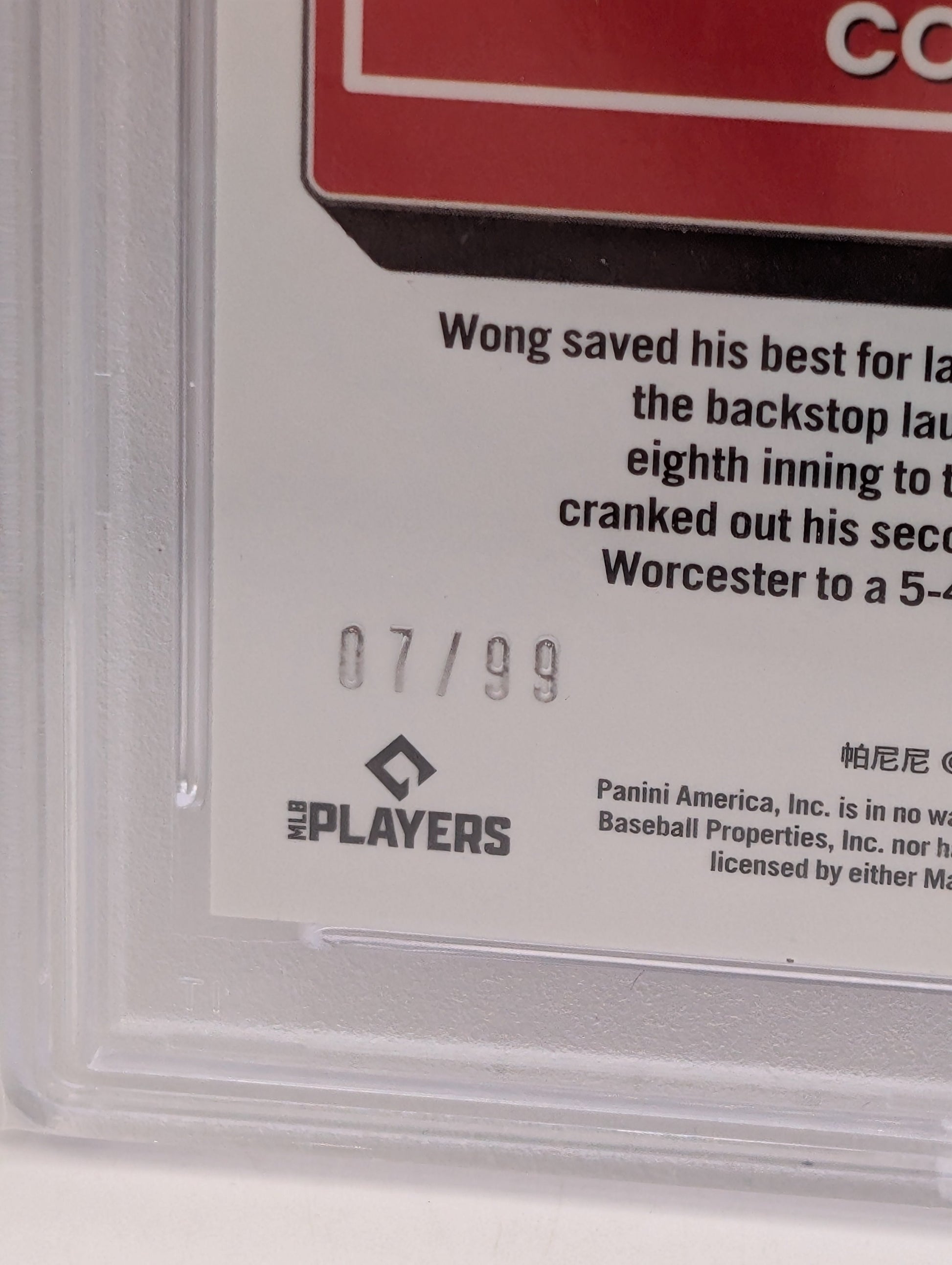 CONNOR WONG RATED ROOKIE AUTO /99 2022 Panini Donruss Optic White Mojo Red Sox PSA 10 FRENLY BRICKS - Open 7 Days