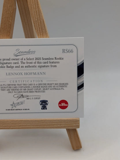 2025 AFL Select Seamless Rookie Badge Signature Lennox Hofmann /70 FRENLY BRICKS - Open 7 Days