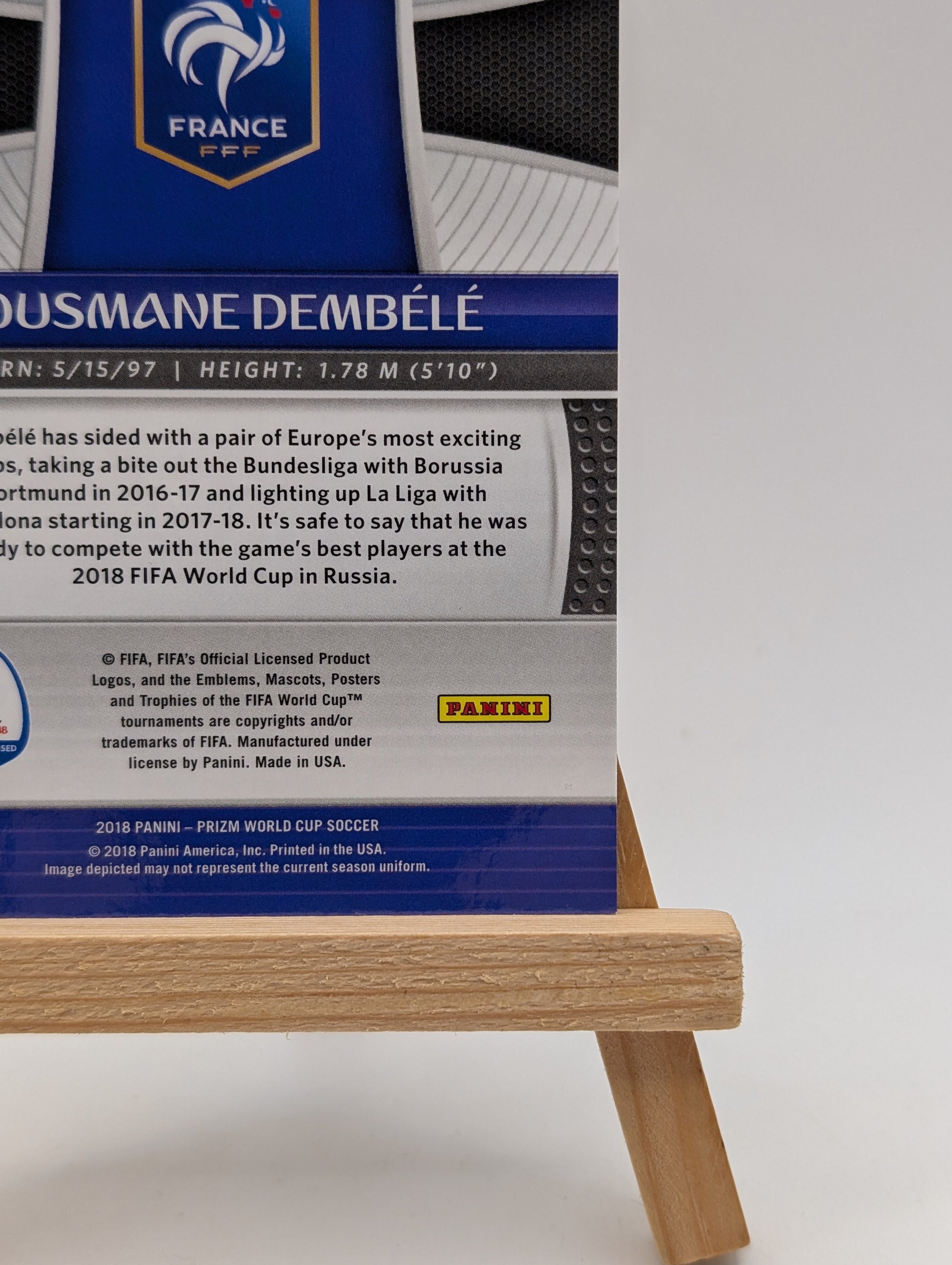 2018 Panini Prizm World Cup #85 Ousmane Dembele Light Blue Lazer #/125 France