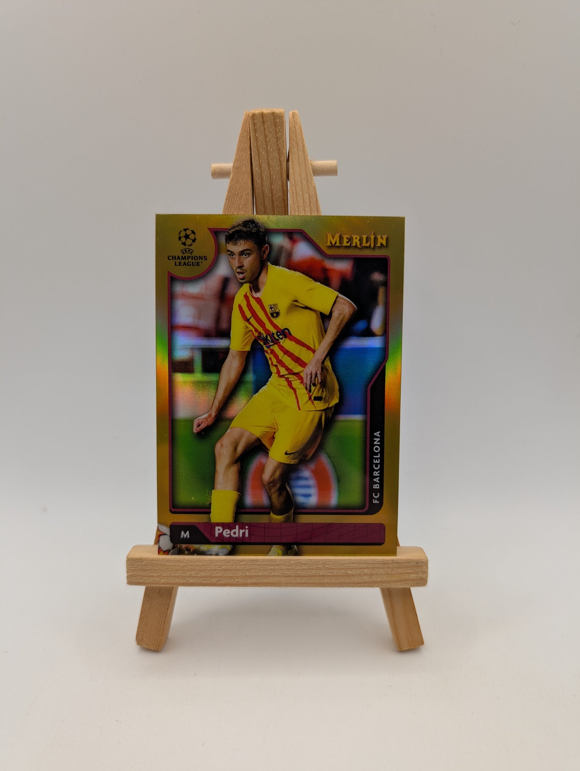 2021-22 Topps Merlin Collection Chrome UCL Gold Refractor /50 Pedri #75