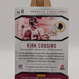 Kirk Cousins Auto SP 2014 Panini Prestige Signatures #41 Autograph #/199 FALCONS FRENLY BRICKS - Open 7 Days