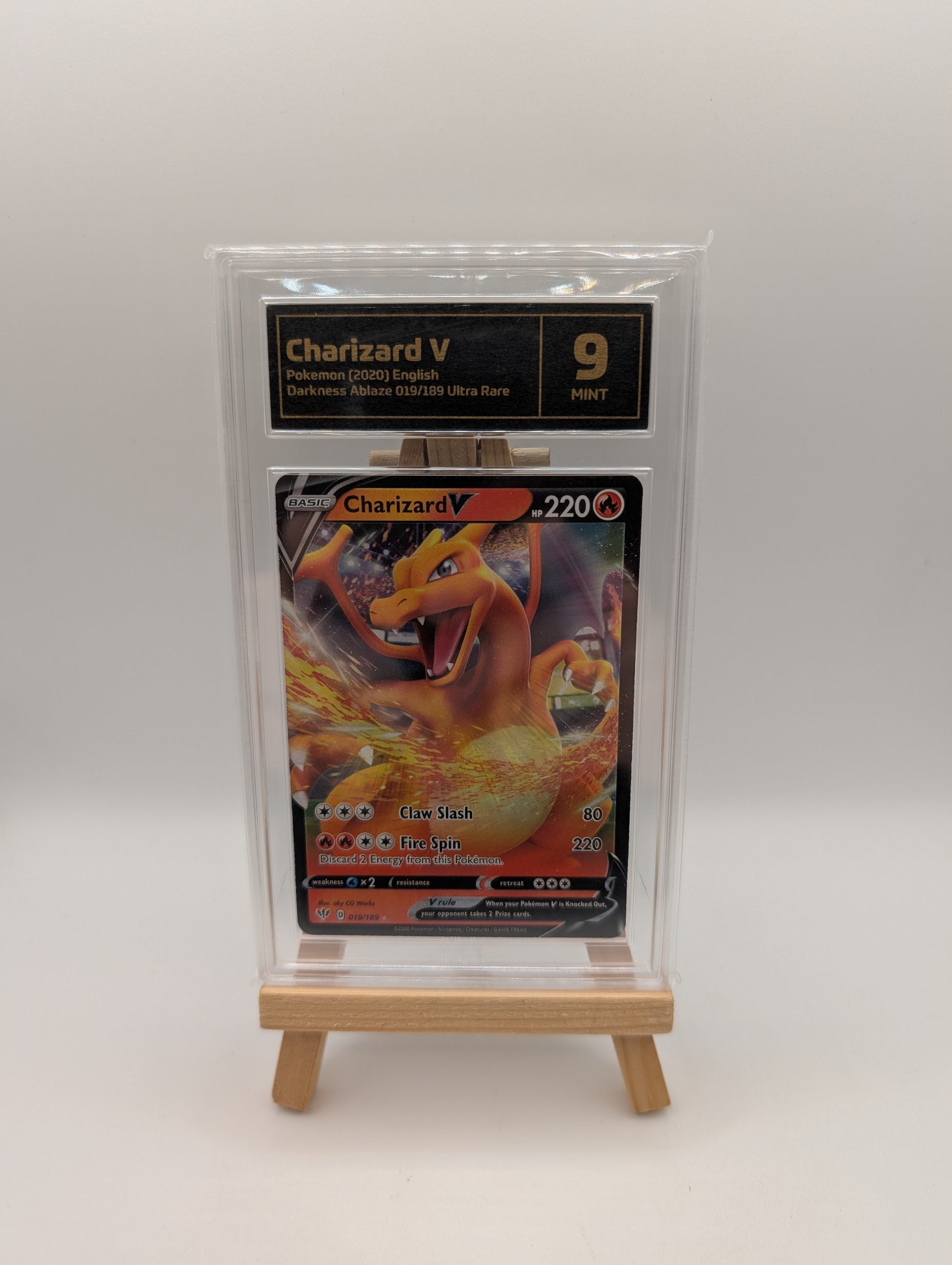 Pokemon Charizard V 019/189 Holo Ultra Rare Darkness Ablaze Graded 9 FRENLY BRICKS - Open 7 Days