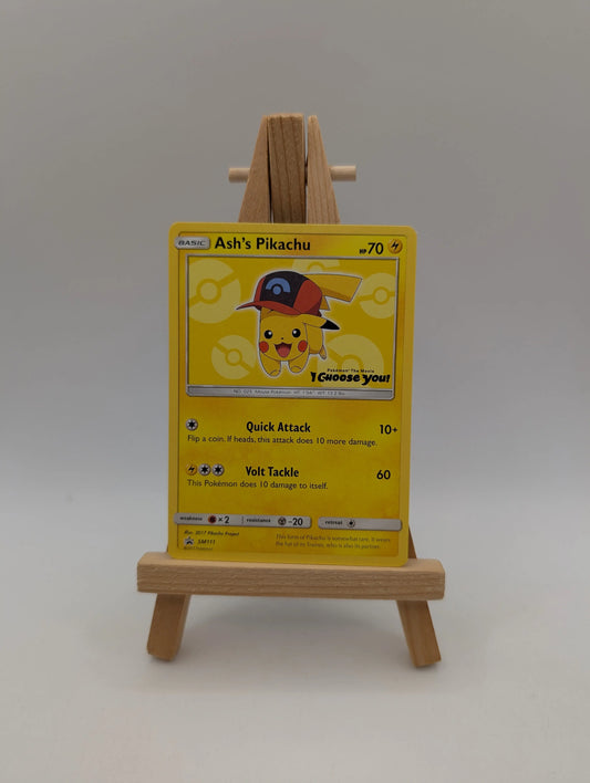 Pokémon TCG - Ash's Pikachu SM111 - Sun & Moon Black Star Promo FRENLY BRICKS - Open 7 Days