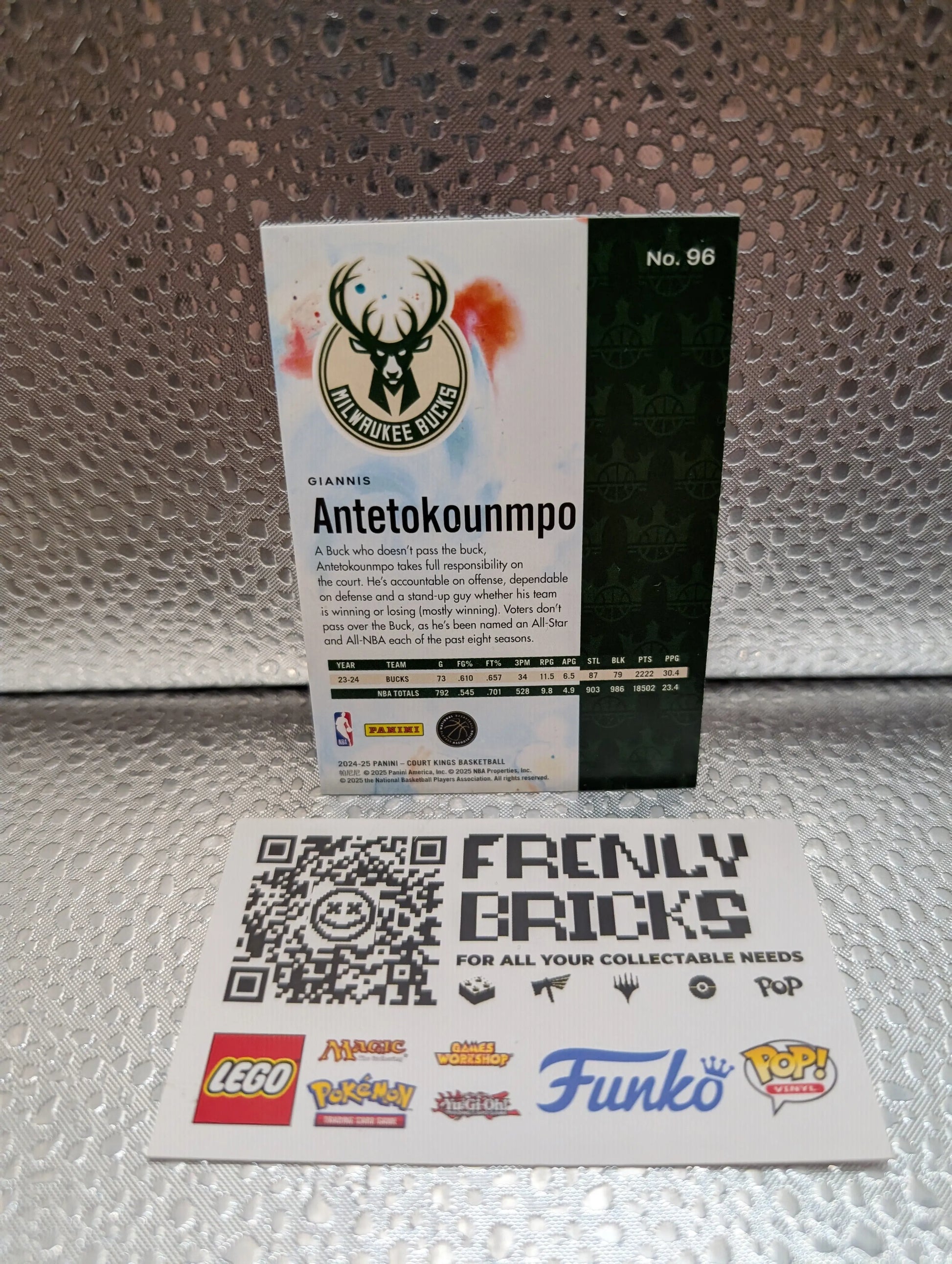 2024-25 Panini Court Kings Giannis Antetokounmpo #96 Canvas FRENLY BRICKS - Open 7 Days
