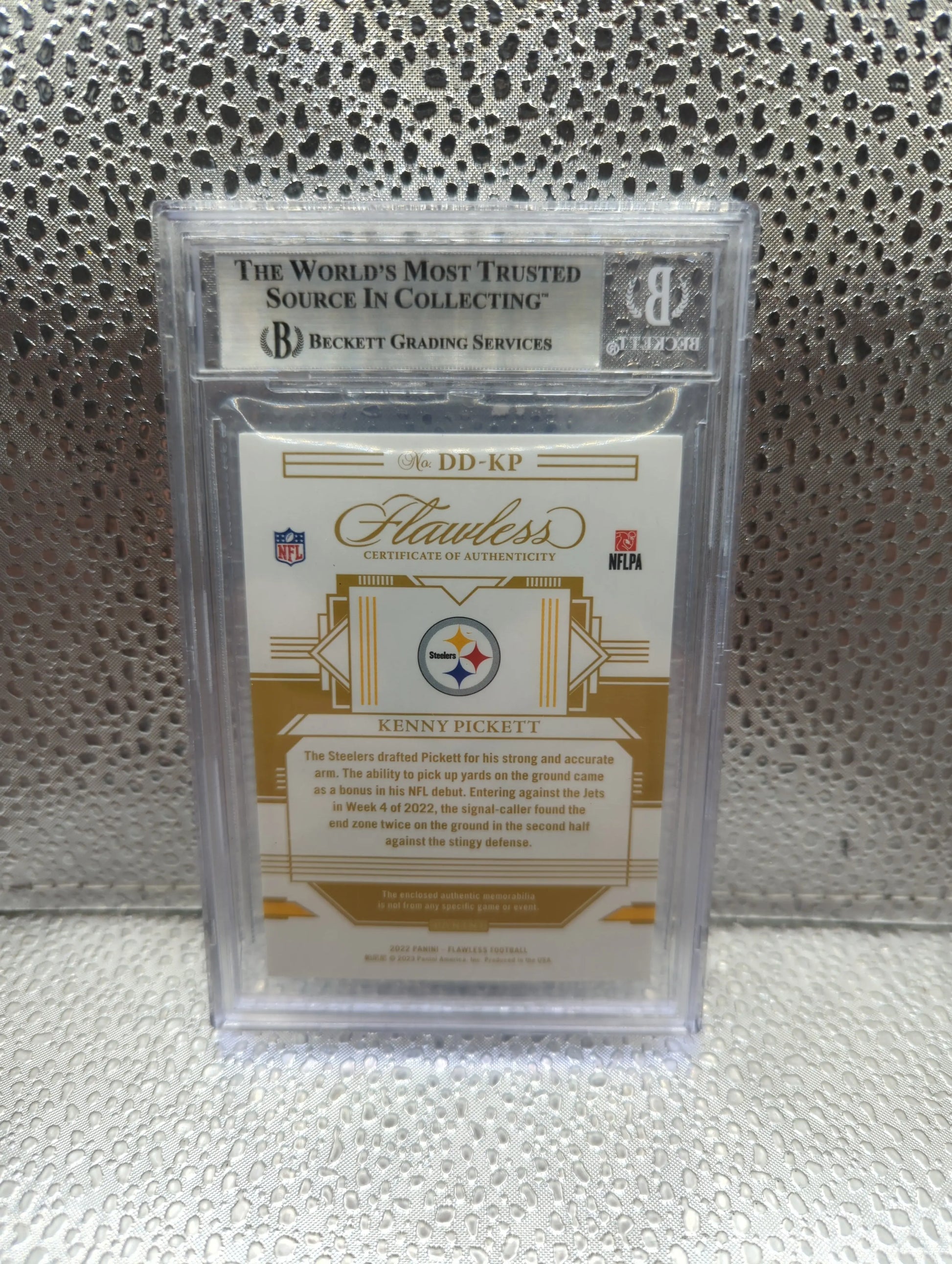 2022 Panini Flawless Debut Duals Memorabilia Gloves #1 Kenny Pickett /5 BGS 9 GRADED FRENLY BRICKS - Open 7 Days