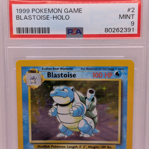 Blastoise Base Set Pokemon 1999 Unlimited Holo 2/102 PSA 9 FRENLY BRICKS - Open 7 Days