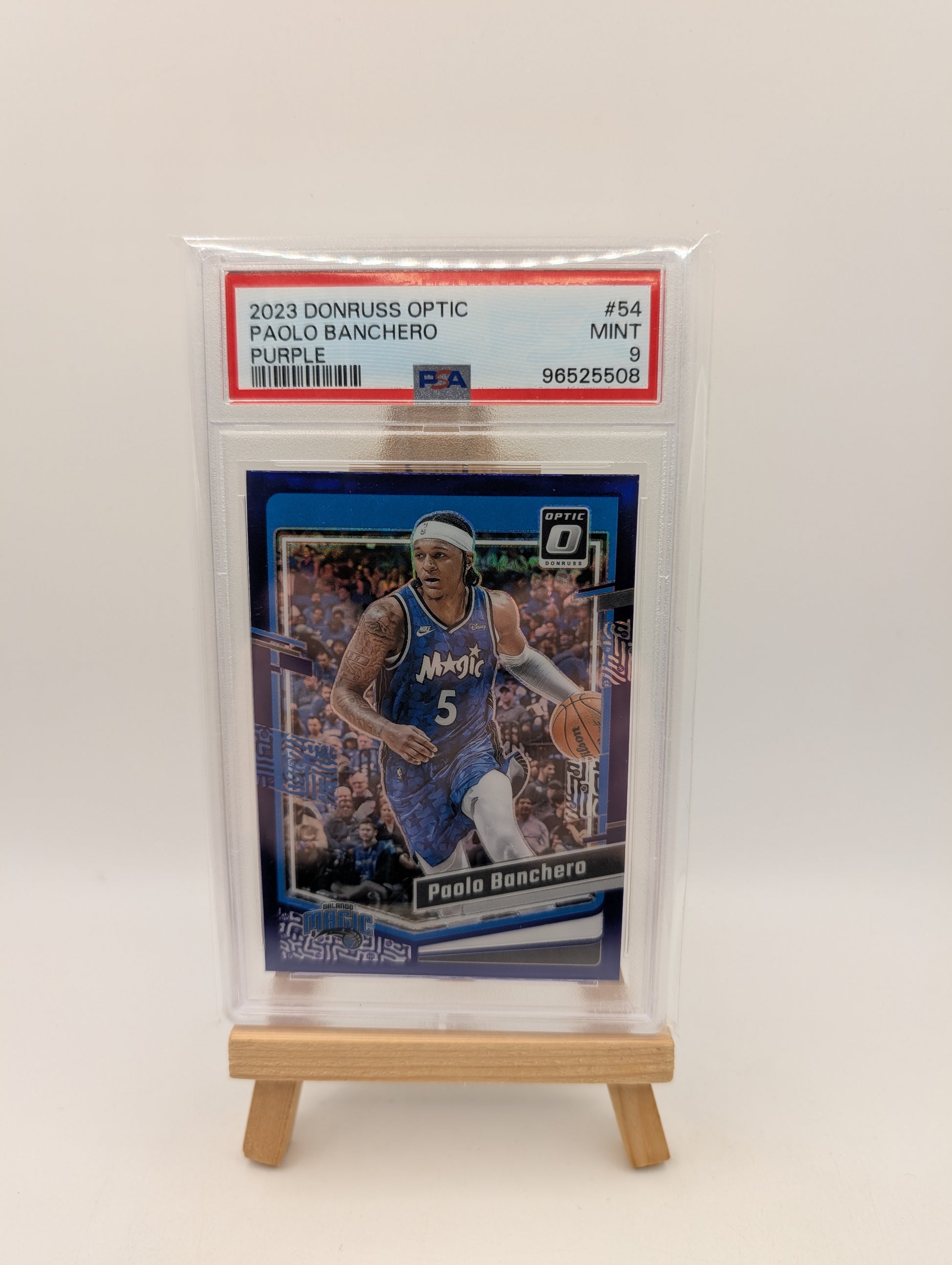 2023-24 Panini Donruss Optic Paolo Banchero #54 Purple Prizm PSA 9