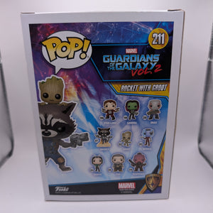 MARVEL COLLECTOR CORPS EXCLUSIVE - ROCKET WITH GROOT Funko Pop (#211) FRENLY BRICKS - Open 7 Days