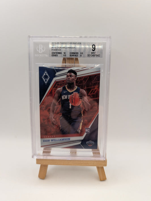 2019-20 Panini Chronicles Phoenix Red /149 Zion Williamson #570 Rookie RC BGS 9