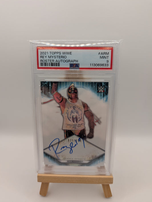 2021 Topps WWE Auto /150 Rey Mysterio #A-RM PSA 9 FRENLY BRICKS - Open 7 Days