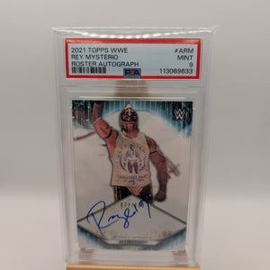 2021 Topps WWE Auto /150 Rey Mysterio #A-RM PSA 9 FRENLY BRICKS - Open 7 Days