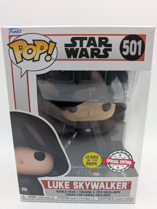 Funko Pop! Star Wars Luke Skywalker #501 Glow In The Dark GITD Special Edition