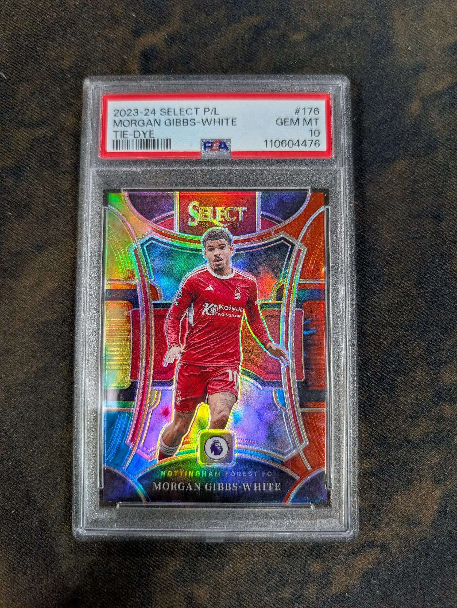 2023-24 Select TIE DYE Morgan Gibbs-White #176 /49 PSA 10 FRENLY BRICKS - Open 7 Days