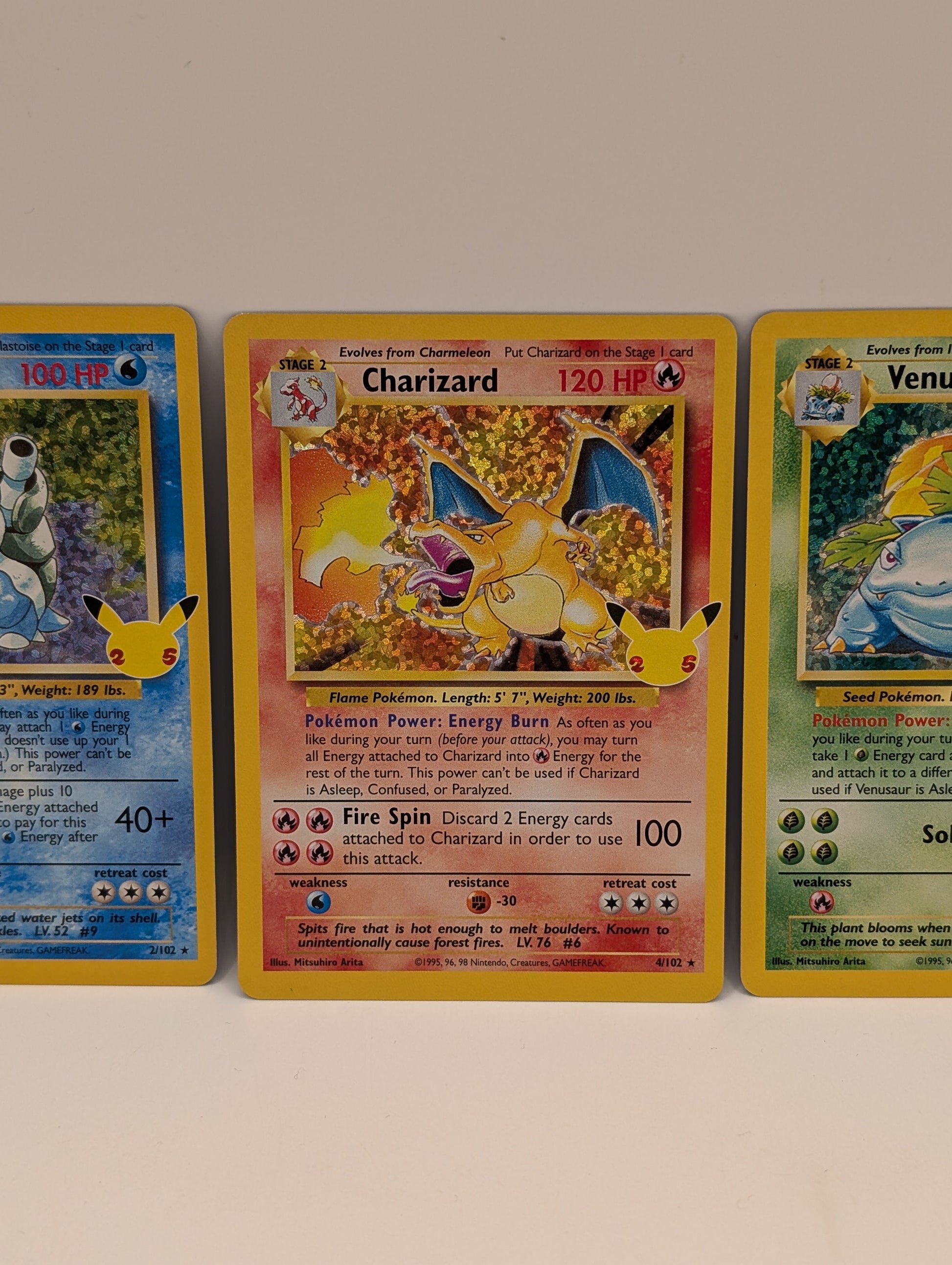 Charizard 4/102 Holo - Celebrations Pokémon 25th Anniversary Blastoise Venusaur FRENLY BRICKS - Open 7 Days