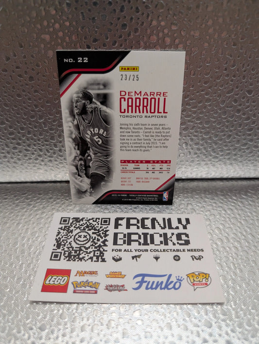 2015-16 Panini Totally Certified 22 DeMarre Carroll Mirror Camo #/25 FRENLY BRICKS - Open 7 Days