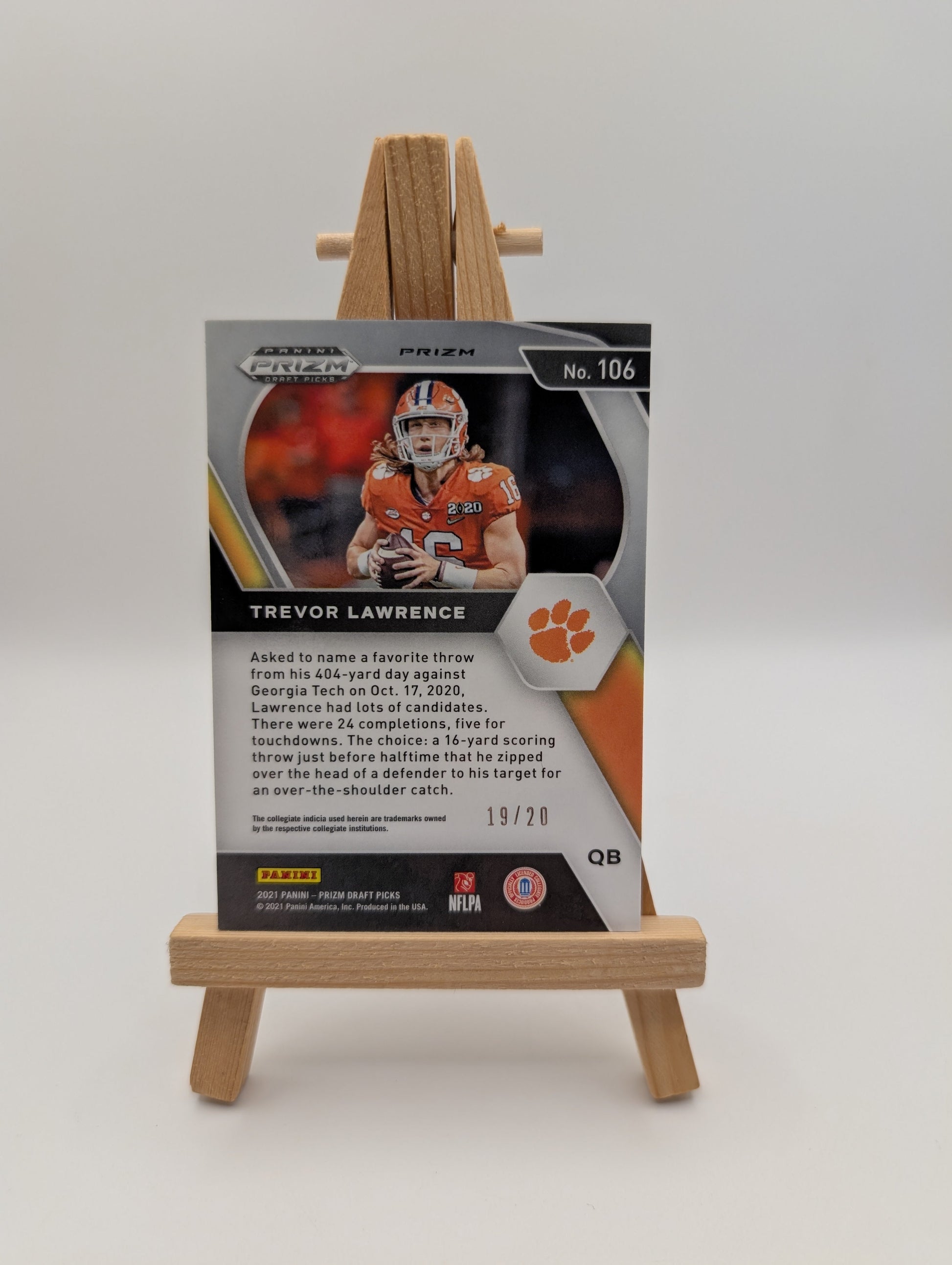 2021 Panini Prizm Draft Picks Trevor Lawrence Prizm RC #106 /20 Clemson FRENLY BRICKS - Open 7 Days