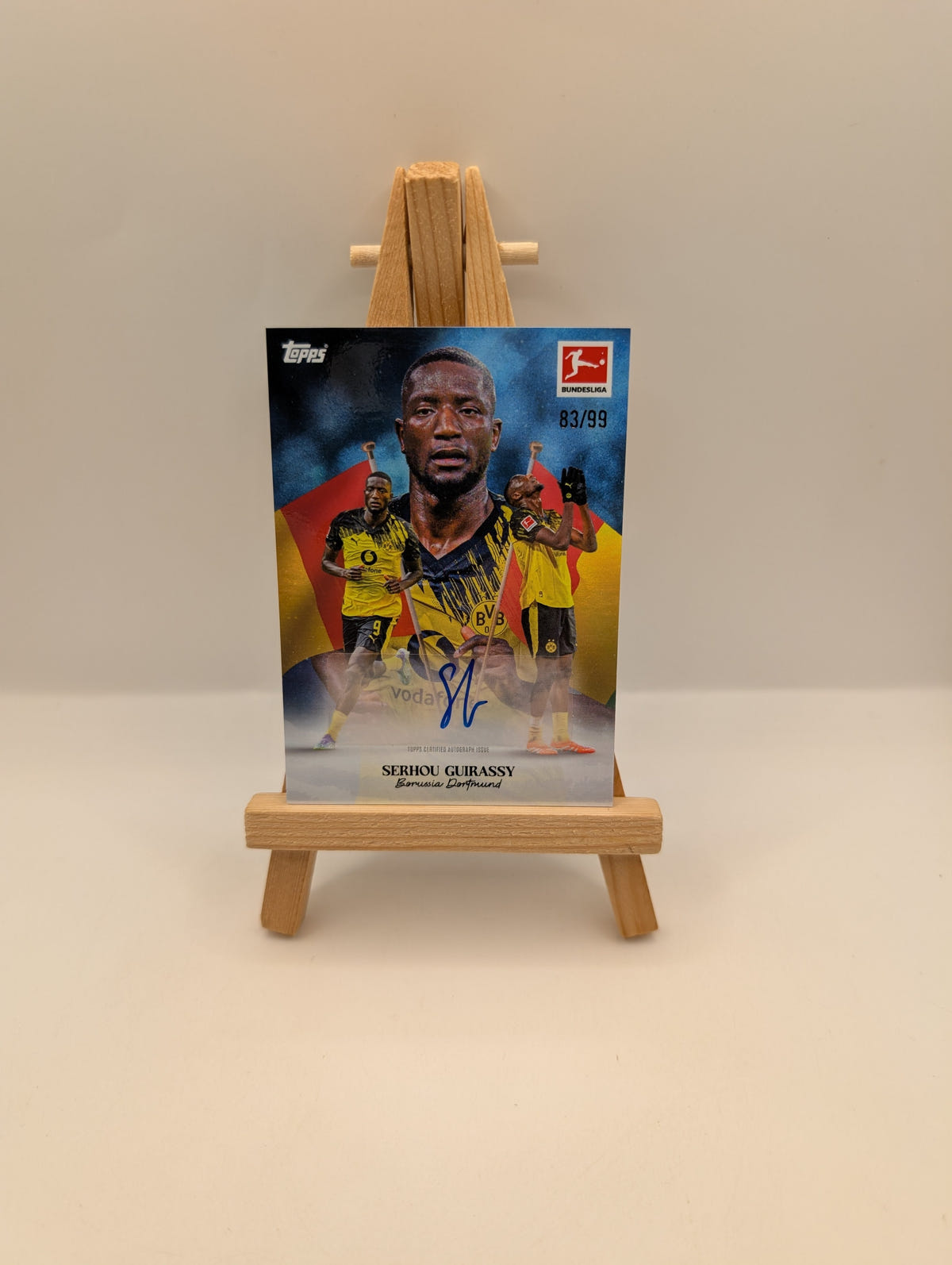 2025-26 Topps International Stars Bundesliga Serhou Guirassy Blue Auto #/99 FRENLY BRICKS - Open 7 Days image 1