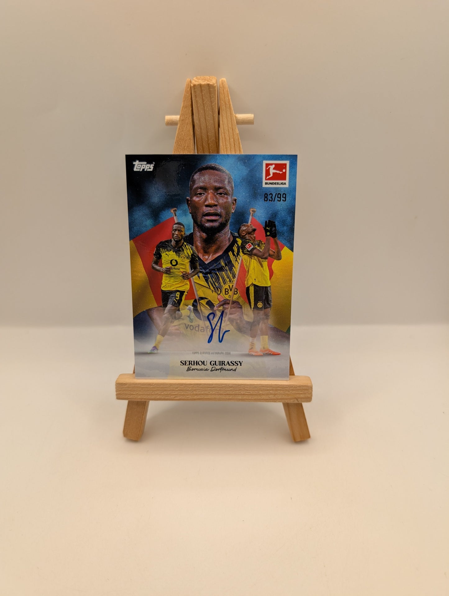 2025-26 Topps International Stars Bundesliga Serhou Guirassy Blue Auto #/99 FRENLY BRICKS - Open 7 Days