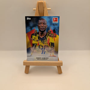 2025-26 Topps International Stars Bundesliga Serhou Guirassy Blue Auto #/99 FRENLY BRICKS - Open 7 Days