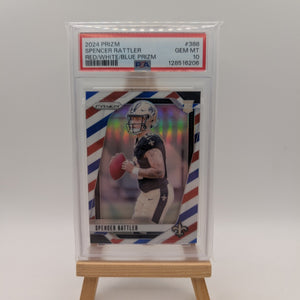 2024 PANINI PRIZM RED/WHITE/BLUE PRIZM #388 SPENCER RATTLER ROOKIE RC PSA 10 FRENLY BRICKS - Open 7 Days