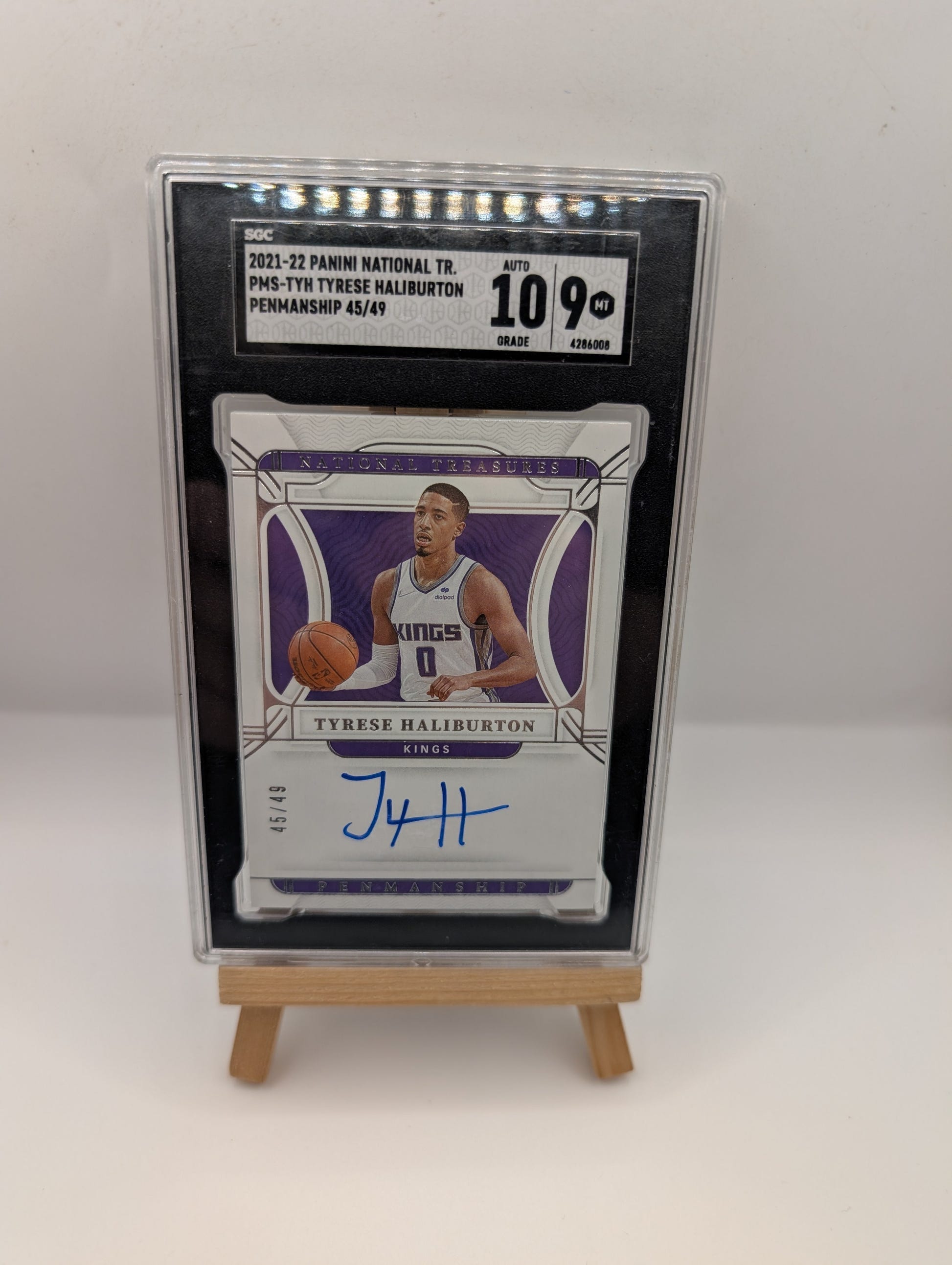 TYRESE HALIBURTON 2021-22 National Treasures Penmanship Auto /49 SGC 9 FRENLY BRICKS - Open 7 Days image 1