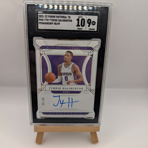 TYRESE HALIBURTON 2021-22 National Treasures Penmanship Auto /49 SGC 9 FRENLY BRICKS - Open 7 Days