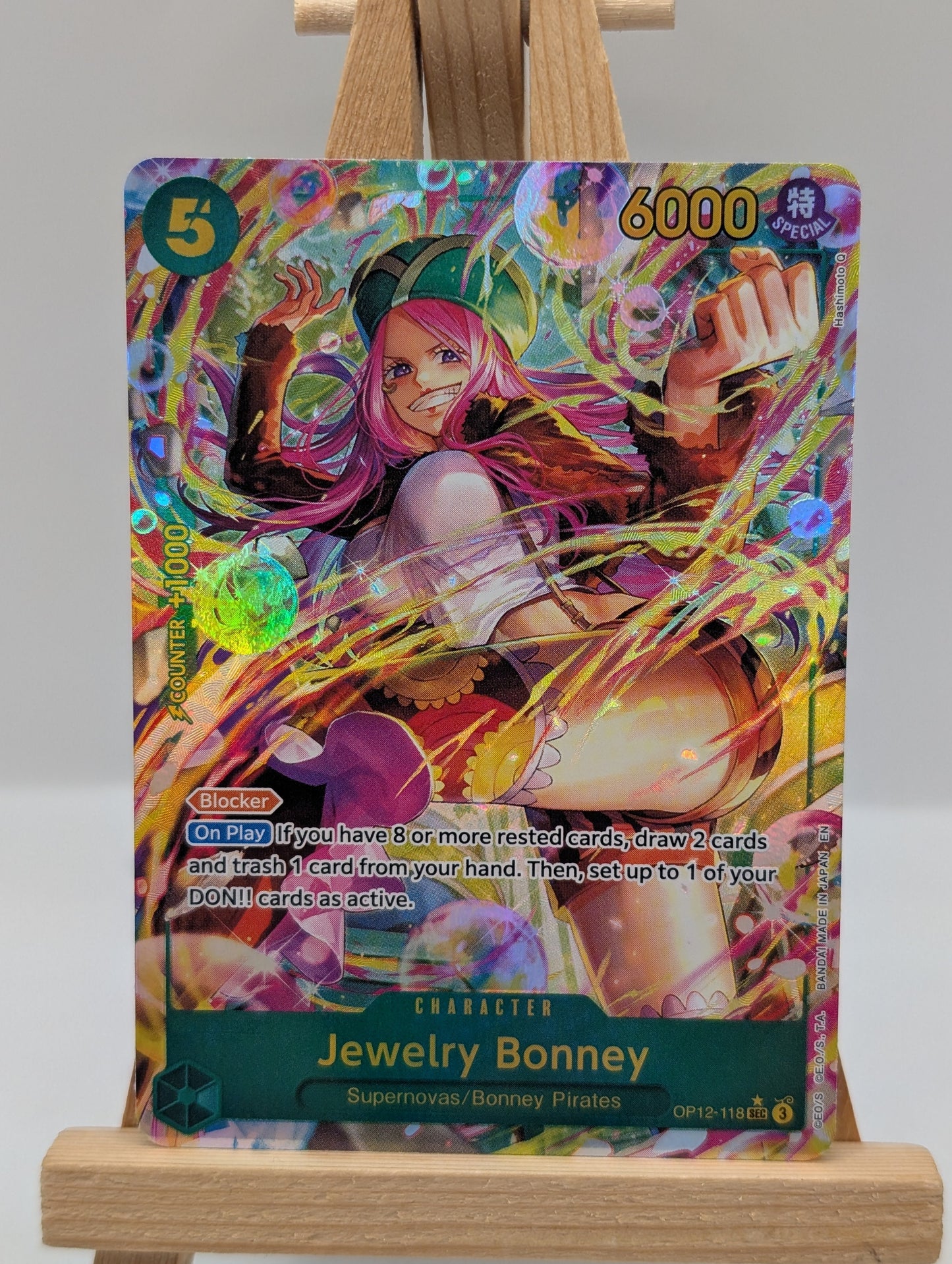 One Piece - Jewlery Bonney OP12-118 SEC Alt Art NM FRENLY BRICKS - Open 7 Days