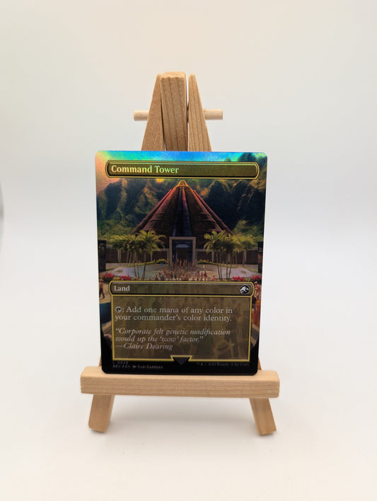 MTG Command Tower BORDERLESS FOIL Jurassic World Collection 0026 NM FRENLY BRICKS - Open 7 Days