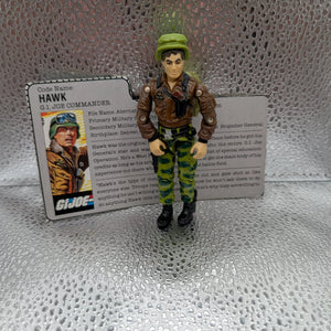 1986 G.I. Joe General Hawk with card FRENLY BRICKS - Open 7 Days