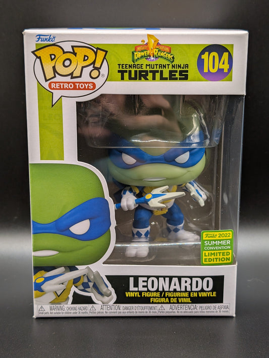 Funko POP! Tv Teenage Mutant Ninja Turtles x Power Rangers #104 Leonardo Summer Convention Limited Edition FRENLY BRICKS - Open 7 Days