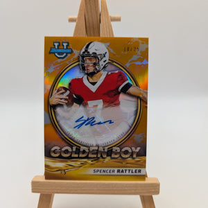 SPENCER RATTLER 2021 Bowman University Golden Boy Auto ORANGE REFRACTOR /25 RARE FRENLY BRICKS - Open 7 Days