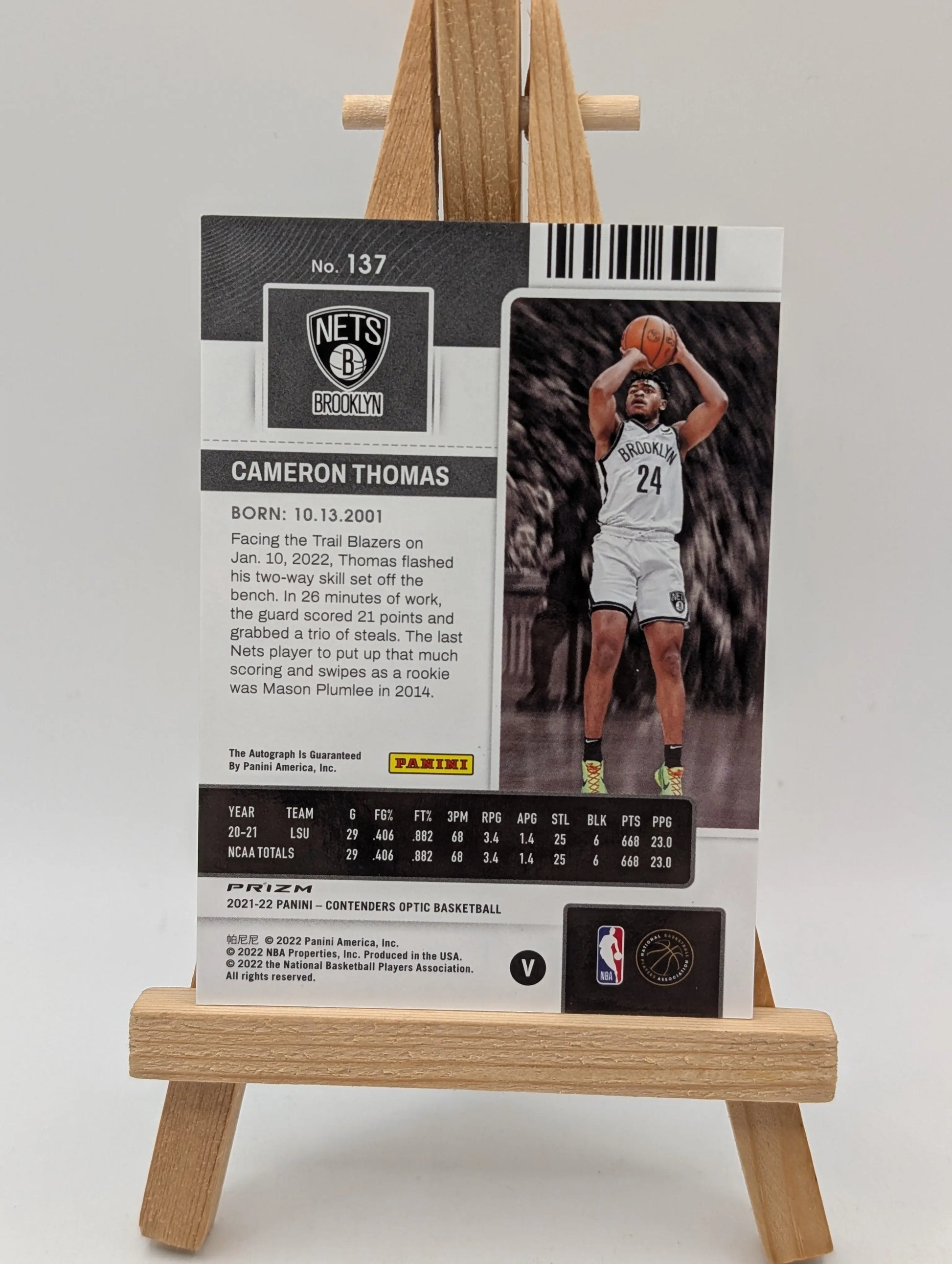 2021 Contenders Optic Cameron Thomas Variation Auto 137 FRENLY BRICKS - Open 7 Days