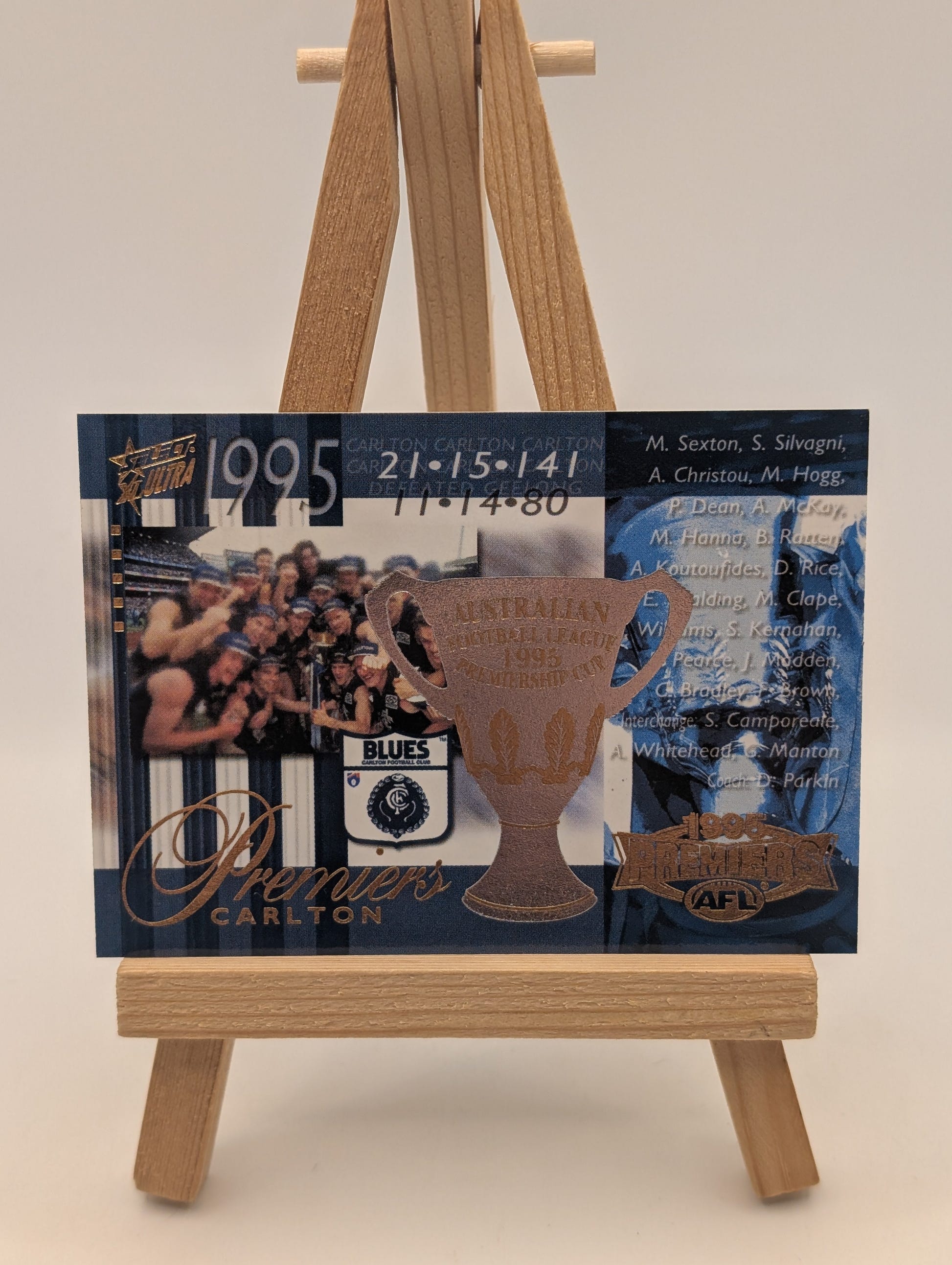 2003 Select AFL XL Ultra AFL/VFL Premiership Commemorative PC2 Carlton 1995 FRENLY BRICKS - Open 7 Days image 2