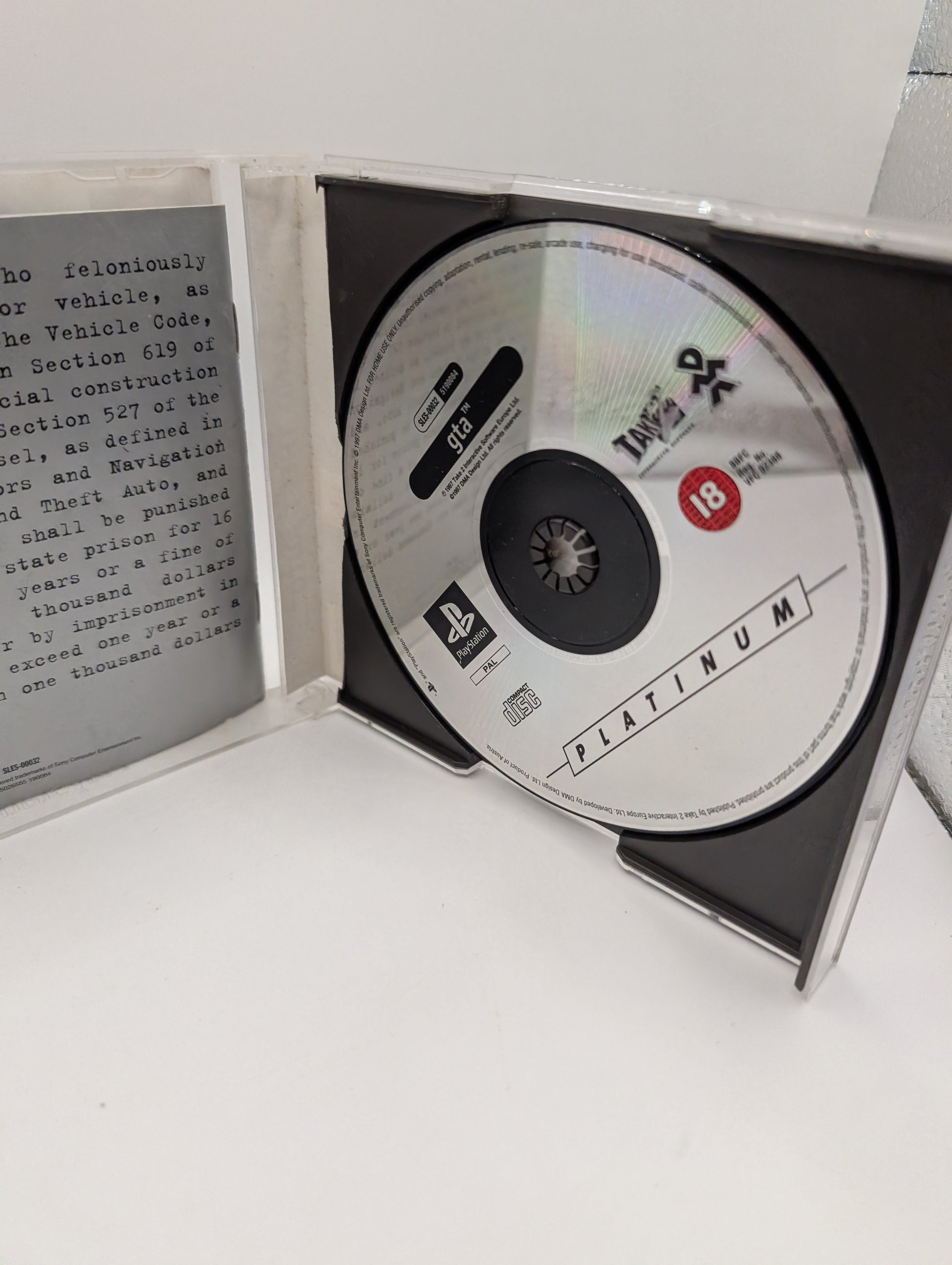 Grand Theft Auto Platinum Playstation 1 Game, Used FRENLY BRICKS - Open 7 Days