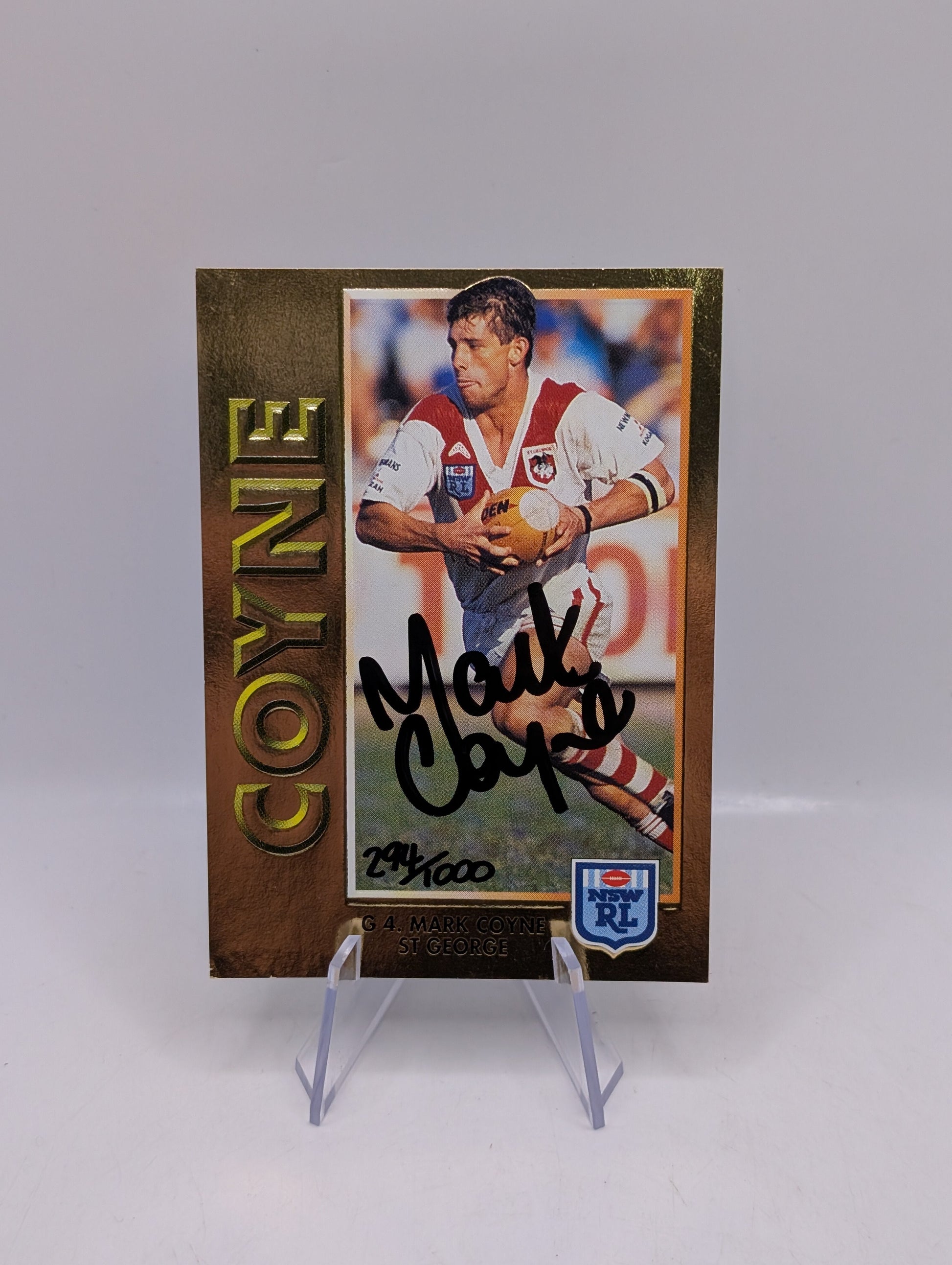 Mark Coyne Gold Signature Card #294/1000 Numbered NSW RL FRENLY BRICKS - Open 7 Days