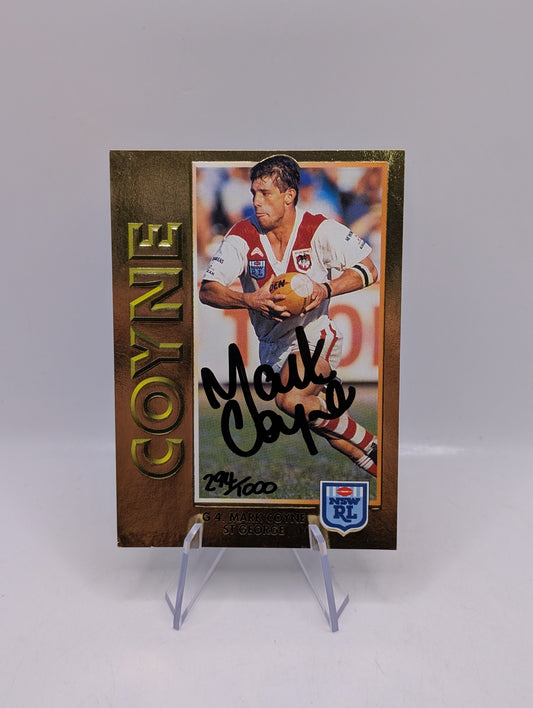 Mark Coyne Gold Signature Card #294/1000 Numbered NSW RL FRENLY BRICKS - Open 7 Days