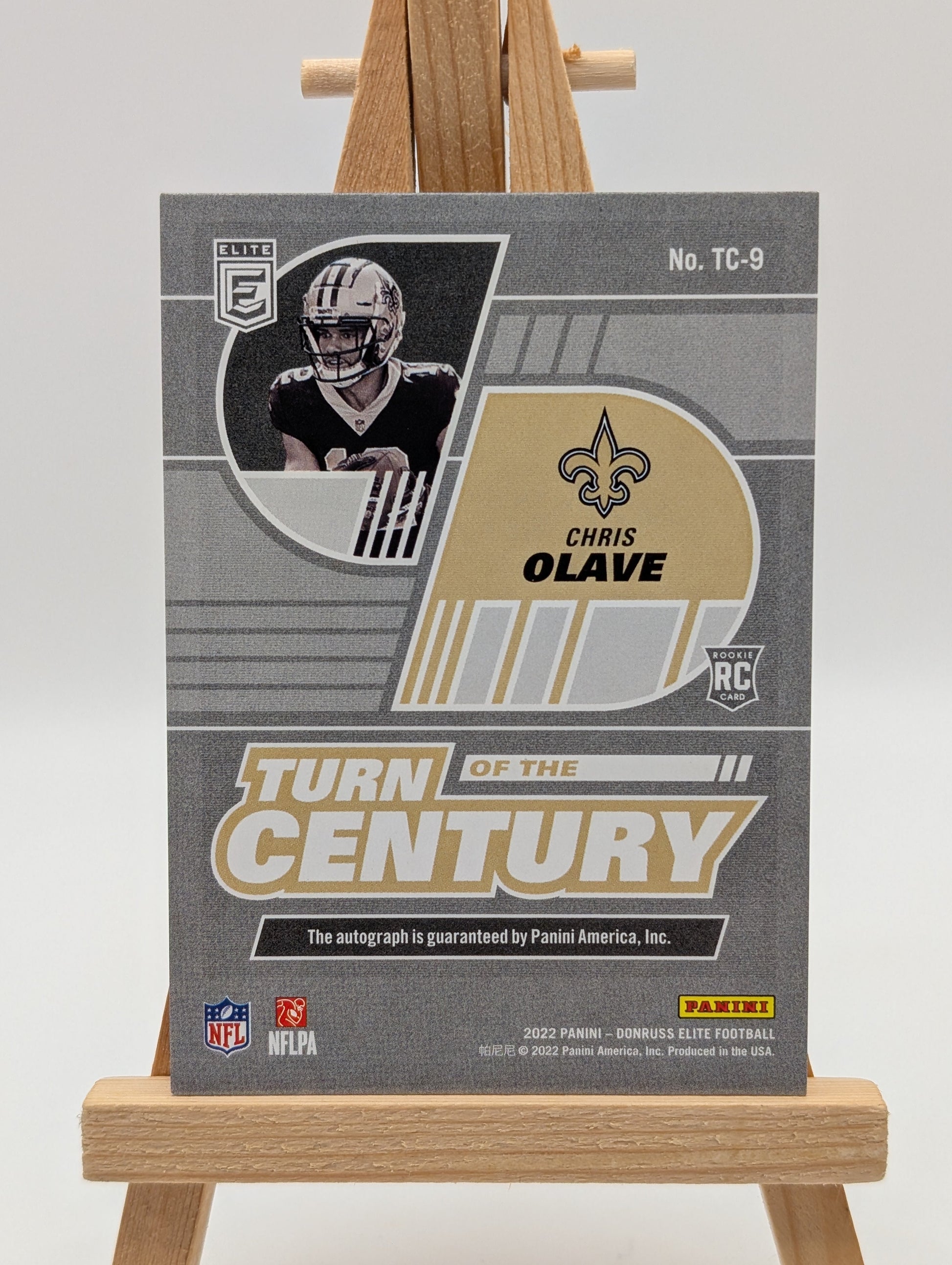 2022 DONRUSS ELITE CHRIS OLAVE ROOKIE TURN OF THE CENTURY AUTO SP /49-SAINT WR FRENLY BRICKS - Open 7 Days