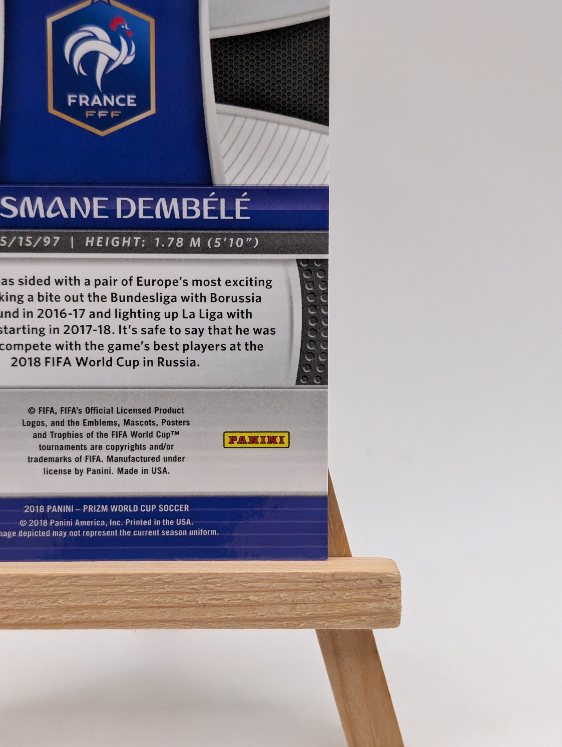 2018 Panini Prizm World Cup #85 Ousmane Dembele Light Blue Lazer #/125 France