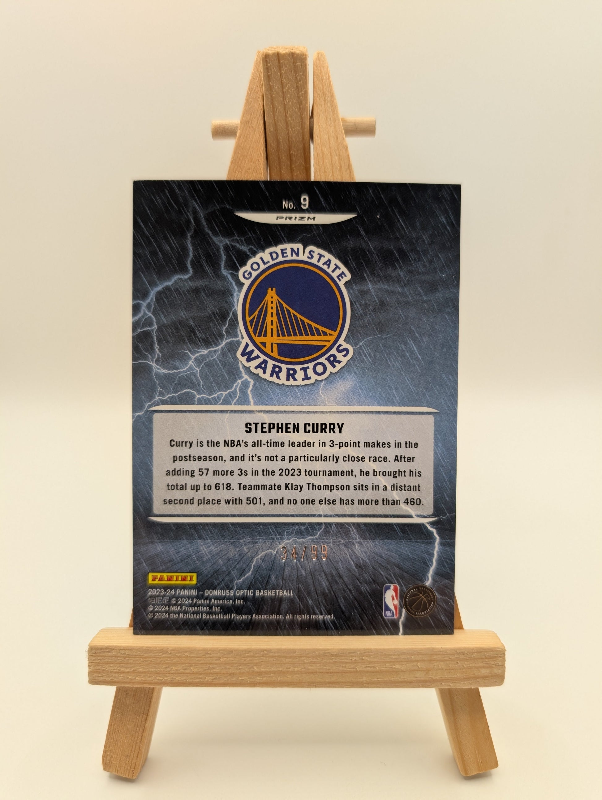 2023-24 Panini Donruss Optic Raining 3s Red #9 Stephen Curry Warriors /99 FRENLY BRICKS - Open 7 Days