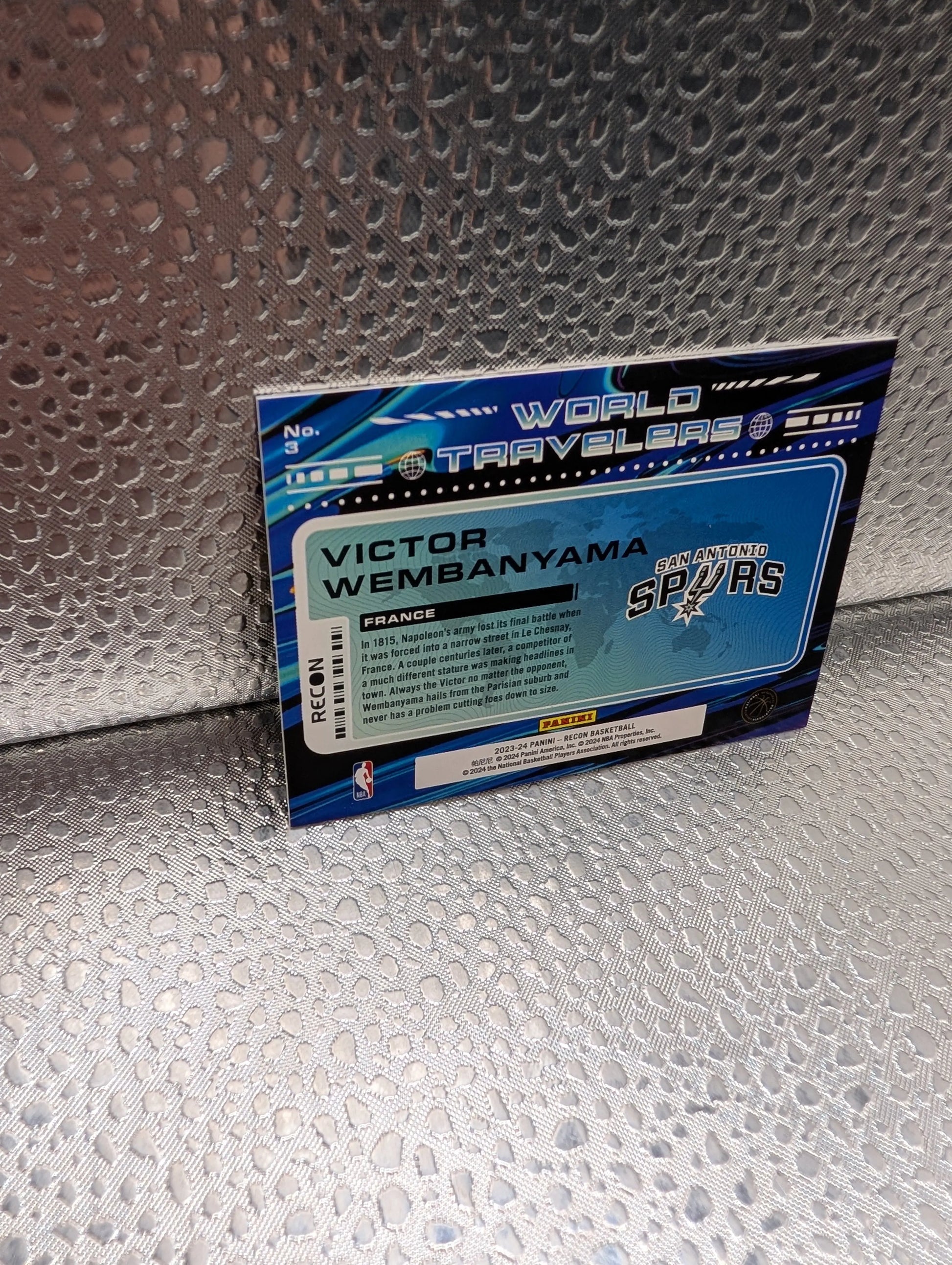 Victor Wembanyama 08/10 RC Recon World Travelers Panini FRENLY BRICKS - Open 7 Days