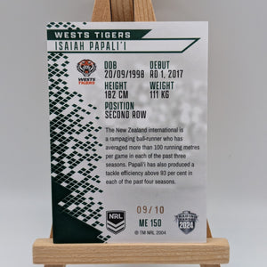 2024 NRL Elite MR150 Isaiah Papali’i Tigers /10 Emerald FRENLY BRICKS - Open 7 Days