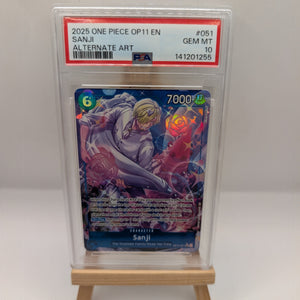 2025 One Piece Sanji Super Rare Alt Art Alternative #OP11-051 PSA 10 GEM MINT FRENLY BRICKS - Open 7 Days